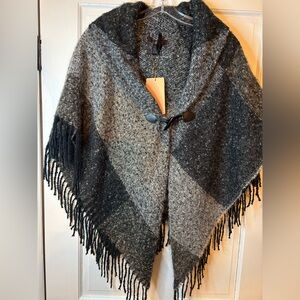 Black and Gray Women's Shawl - Altare New with tags ONE SIZE